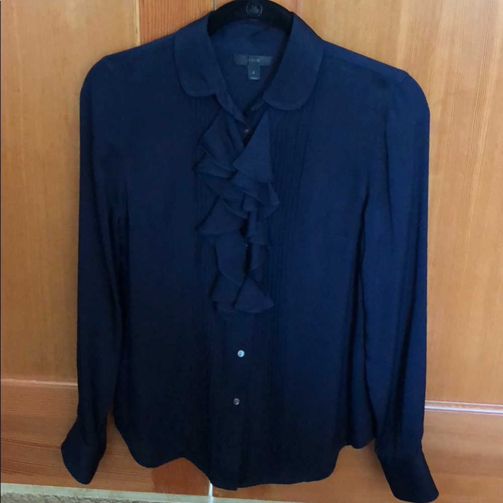 J.Crew navy silk top